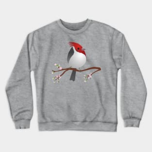 Cute egg shaped red crested cardinal Crewneck Sweatshirt